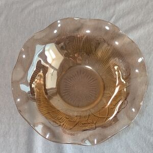 Jeannette Glass Iris And Herringbone Bowl